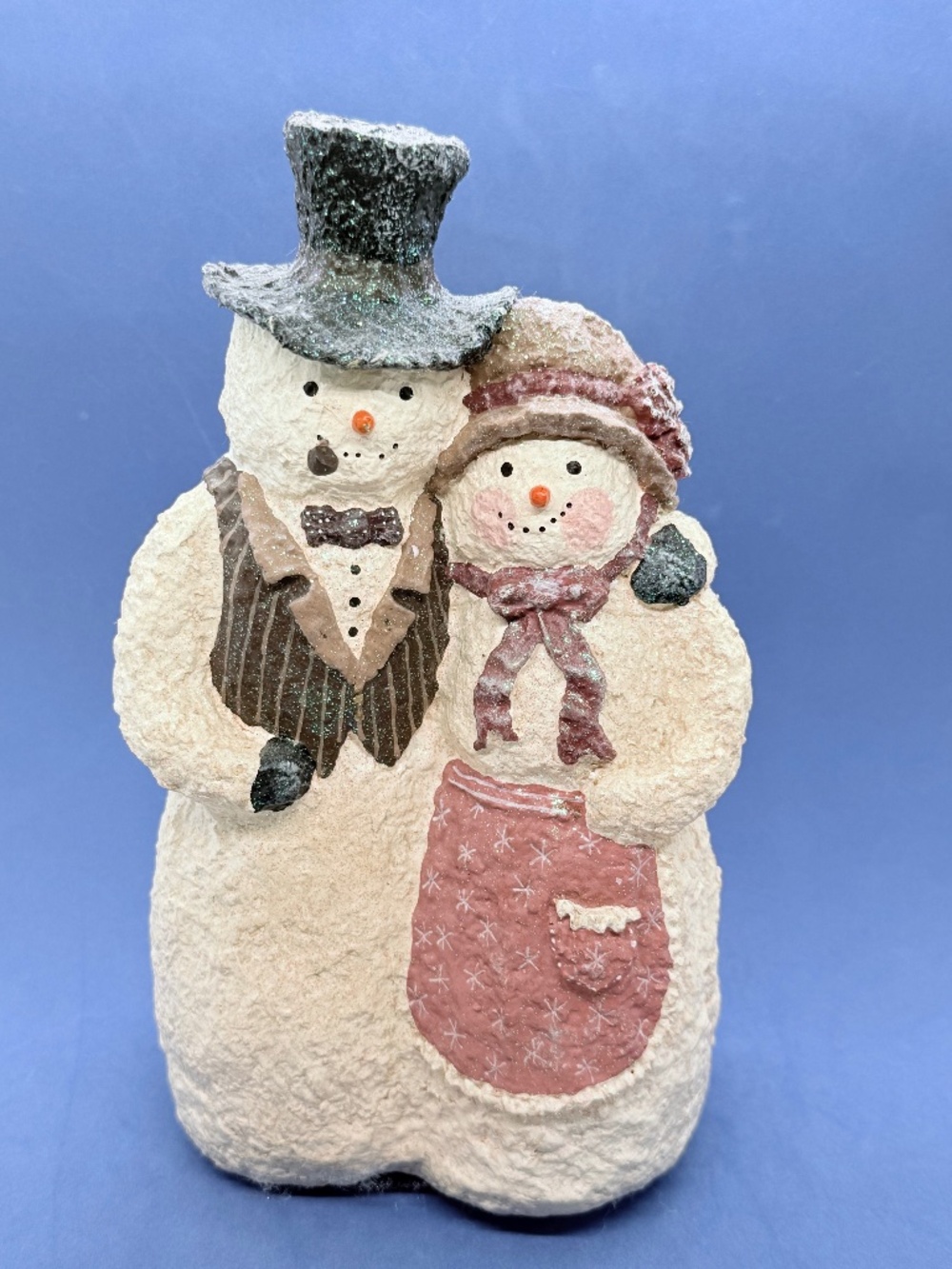 Snowsnickle Mr & Mrs Snowman Figurine From a Nickel to the Snownickle Real Coin